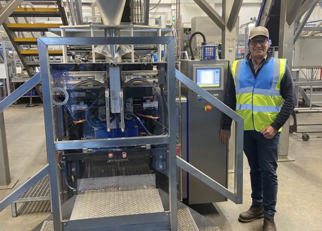 Adrian Dickson of Greenvale with the GIC VFFS machine