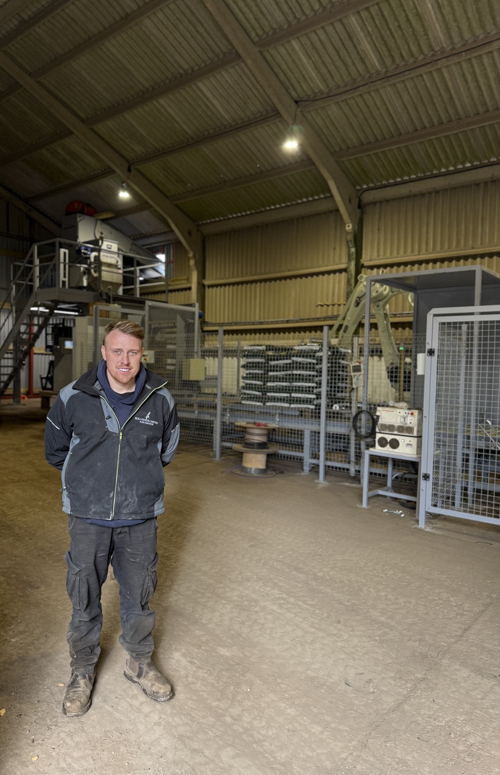 James Casswell with his VFFS machine